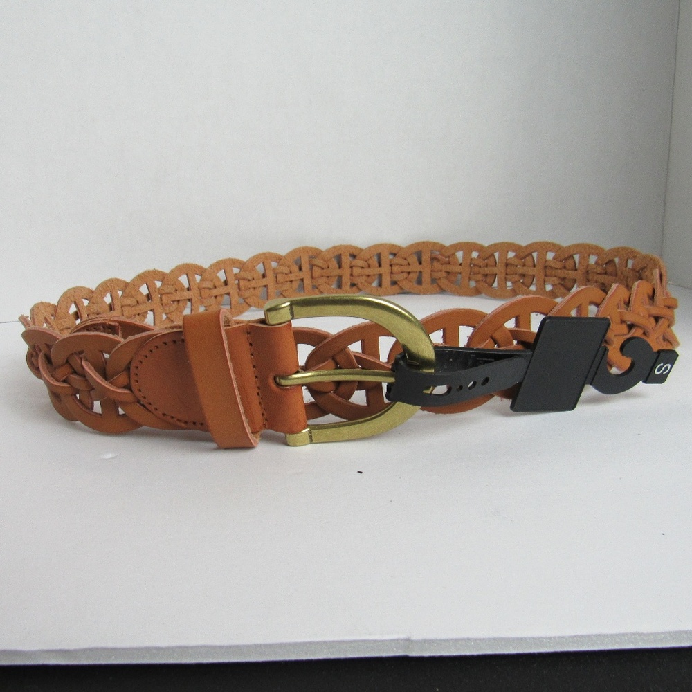 NWT Oval Cross Stitch Belt Brown Size Small